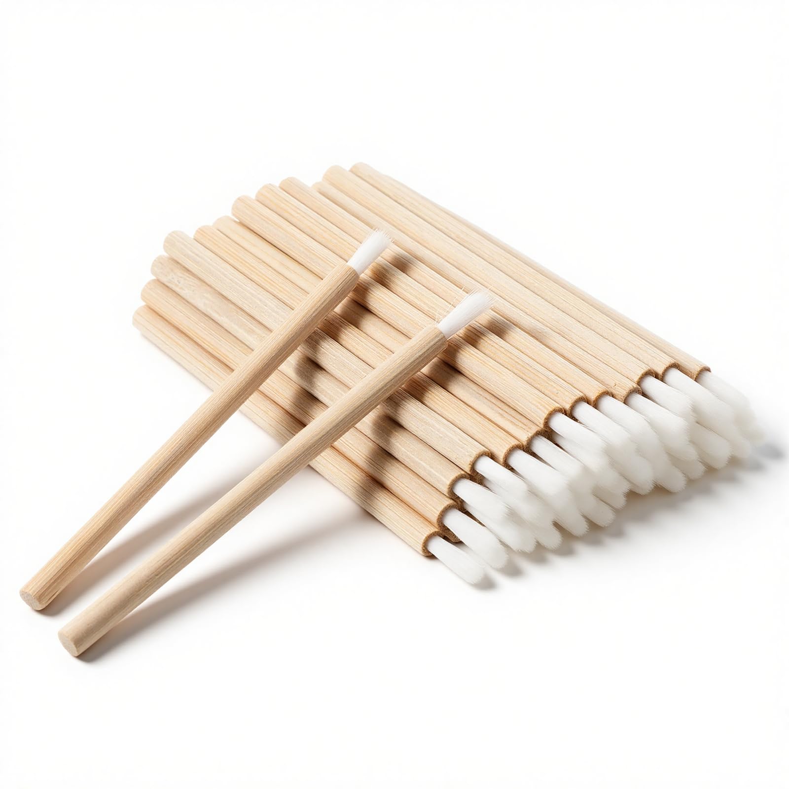 Photo 1 of 50Pcs Disposable Mini Paint Brushes, DIY Cookie Paint Brushes, Bamboo Handle Soft Nylon Bristles, Detail Nail Polish Lip Makeup Brushes, Mini Small by Number Paint Brush