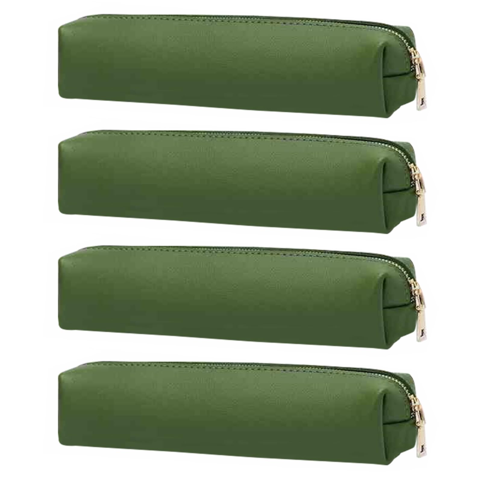 SagaSave 4PCS PU Leather Pencil Case, 19.5cm Length, Slim & Stylish Pen Bag, Stationery Organiser Pouch for Teenage Boys Girls Adults Student (GN)