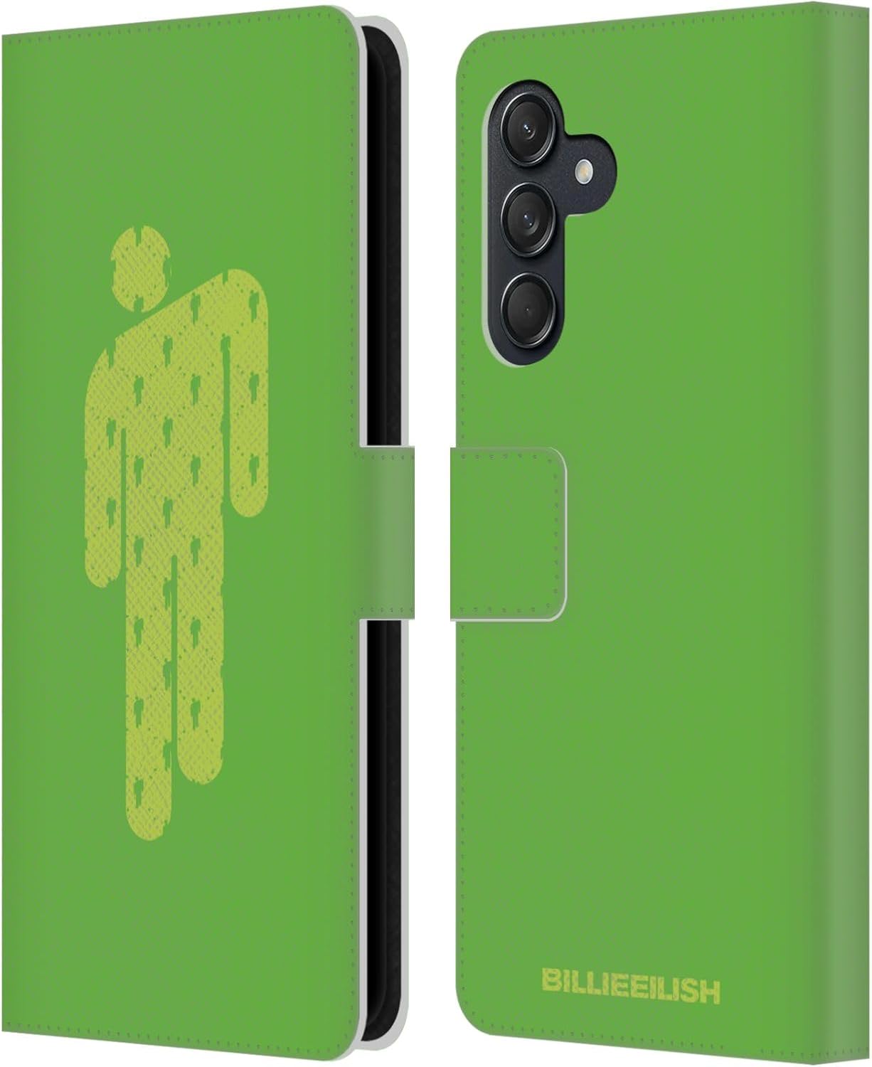 Head Case Designs Officially Licensed Billie Eilish Blohsh Green Key Art Leather Wallet Case Compatible with Samsung Galaxy M55 5G