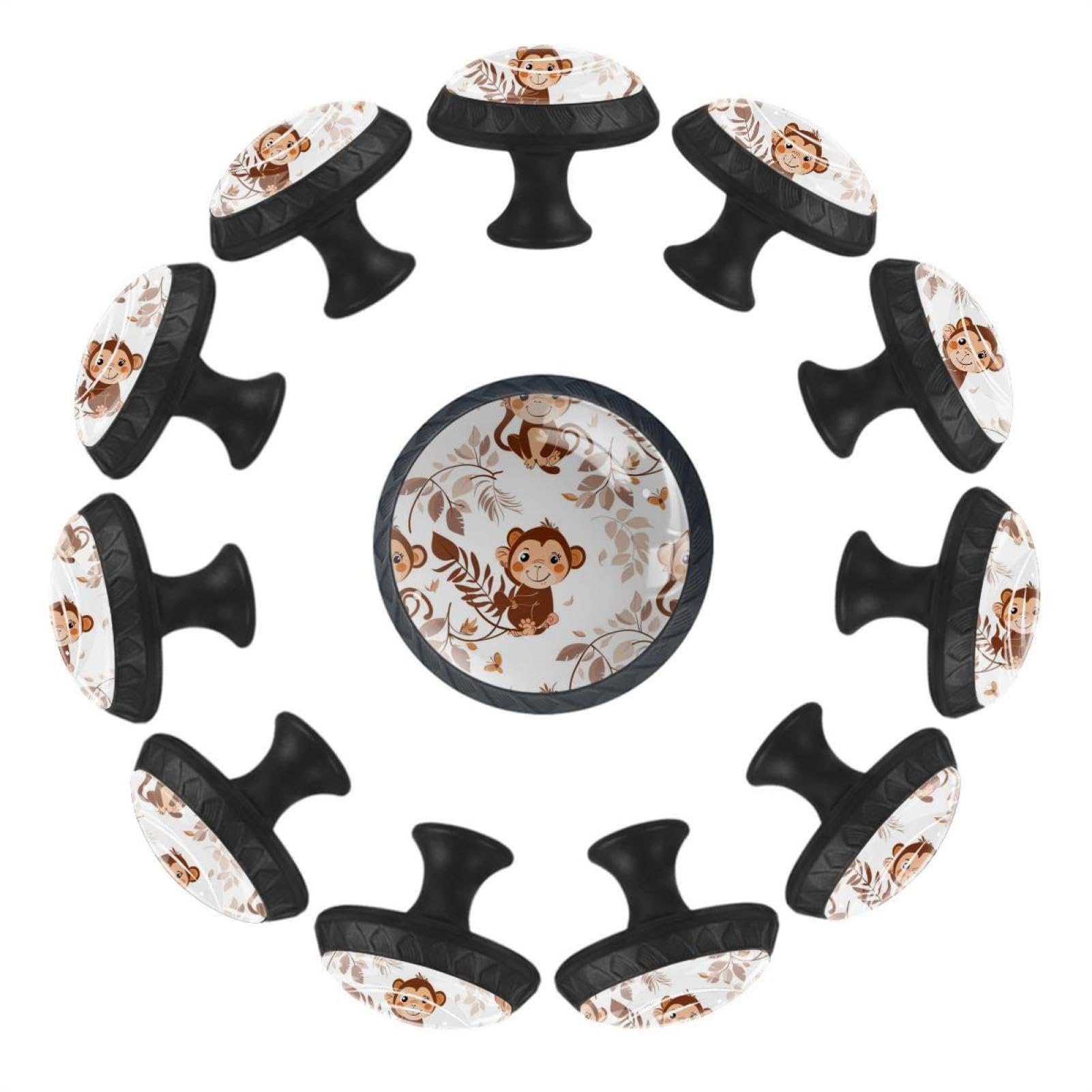 Boutons de tiroir singes pour chambre d'enfant lot de 12 poignées