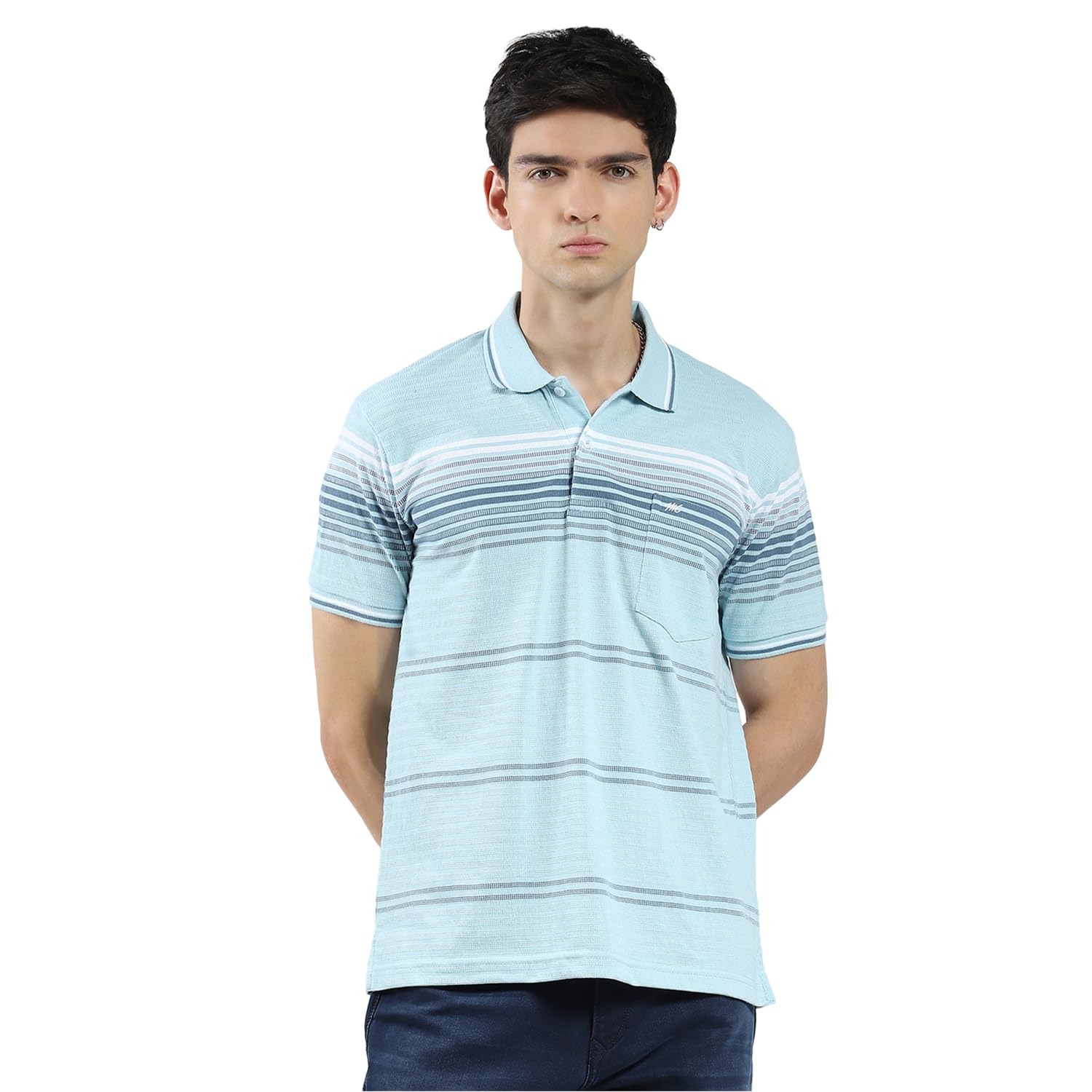 Men's Regular Fit Polo T-Shirt | Striped Pattern| Half Sleeve | Collared Neck | Casual Wear T Shirt for Men's-image-41