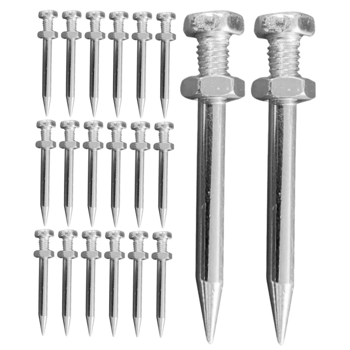 20pcs Aerator Shoes Pegs Aerator Nails Aeration Shoes for Lawn Aeration Tool for Lawn Mini Aerator Supplies Grass Aeration Tool Grass Aerator Tool Aerate Lawn Areator Metal Silver