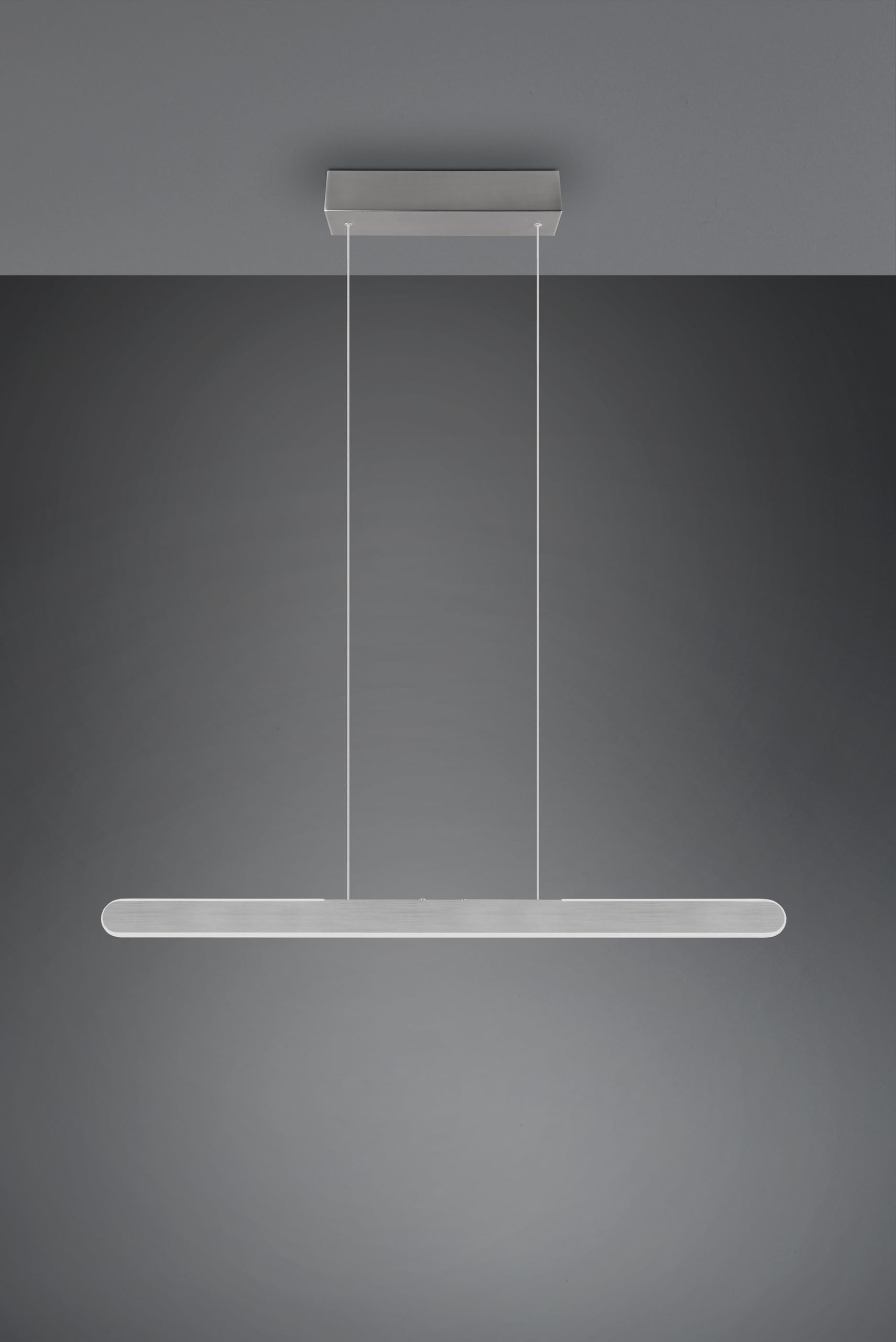 Trio Leuchten Pendelleuchte Helios 343310105, Aluminium gebürstet, inkl. 28 Watt LED, Touch Dimmer, Lichtfarbe einstellbar, Silber mit Gebürsteter Oberfläche |