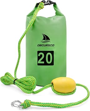 Obcursco 20L Jet Ski Anchor Kit PWC Anchor 2 in 1 Sand Bag Anchor for Float with Adjustable Buoy, PWC Sandbag Anchor for Jetski, Kayak, Seadoo, Paddle Board, Waverunner, Watercraft, and Swim Mat...