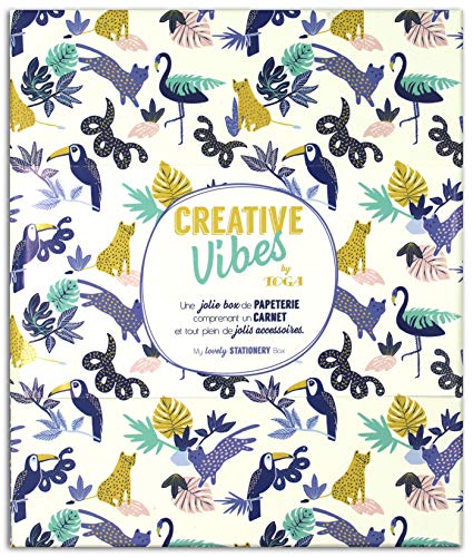 Toga Jungle Kit Papeterie - Carnet Creative Vibes, Bleu, Vert et Jaune, taille unique