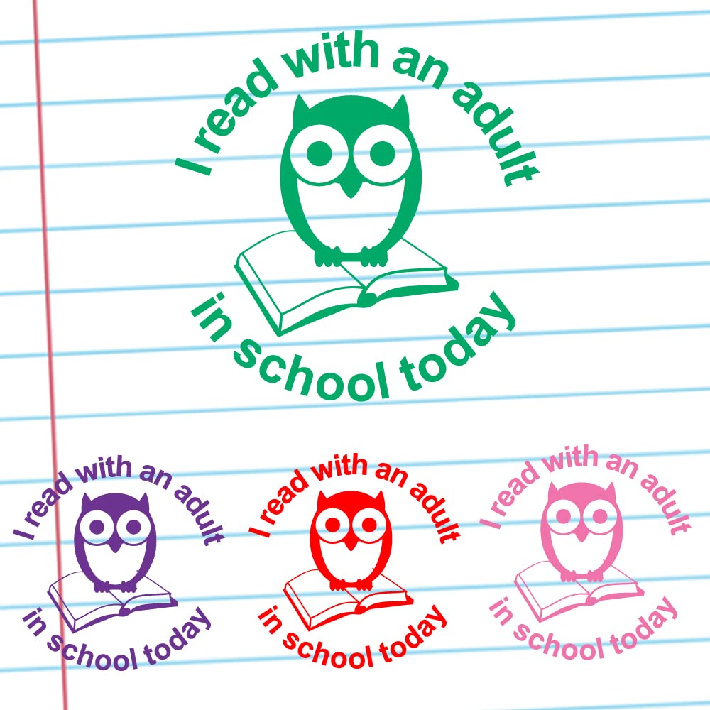 Classroom Capers Purple I Read With An Adult In School Today Teacher Stamp Ink, 22Mm Reinkable^
