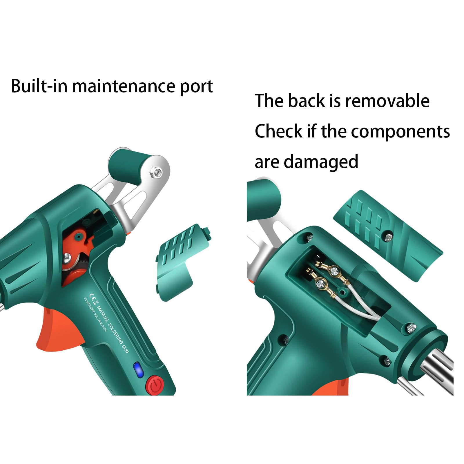 Soldador Láser Industrial Con Calefacción Interna | Kit De Pistola De Hierro De Soldadura Multifunción 6 En 1-herramienta De Soldadura Portátil Para Uso De Metalurgia,Diario E Industrial(Color:verde)