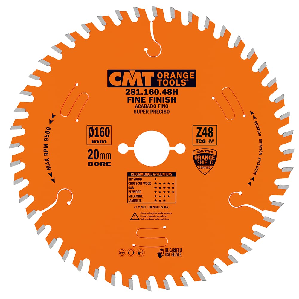 CMT-LAMA DENTE TRAPEZOIDALE HW 160x2.2/1.6x20+2 Z48 TCG 5POS