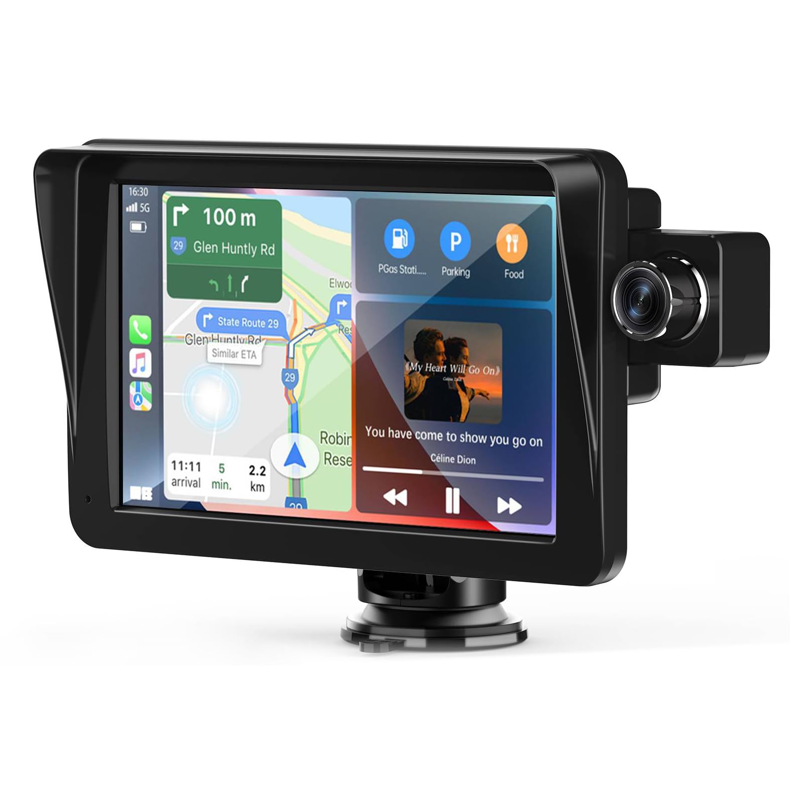 MRQ 9 Inches Wireless Apple Car Play for car, Touchscreen with Android Auto, Car Stereo, 2.5K Front Dash Cam, 1080p Backup Camera Apple Carplay Screen, GPS Navigator/Bluetooth/Mirror Link/Siri/Aux/FM