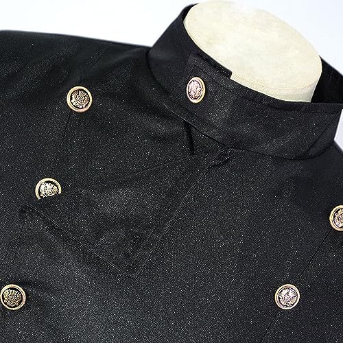 AwwwCos Men Stand Collar Double Breasted Blazer Solid Color Slim Fit Jacket Master Ceremonies Performance Wear3