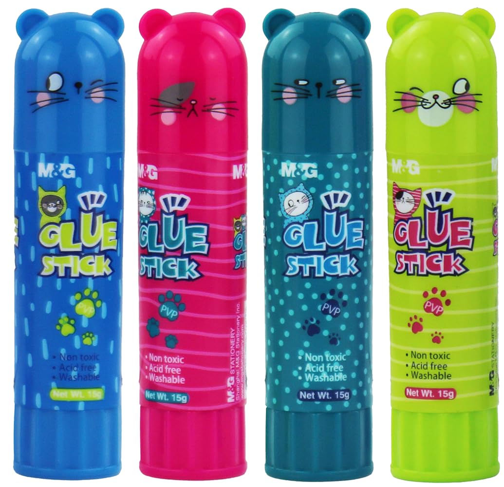 Pegamento en barra, barra adhesivo, pegamento seguro para niños, barra de pegamento para manualidades 15g (color surtido)