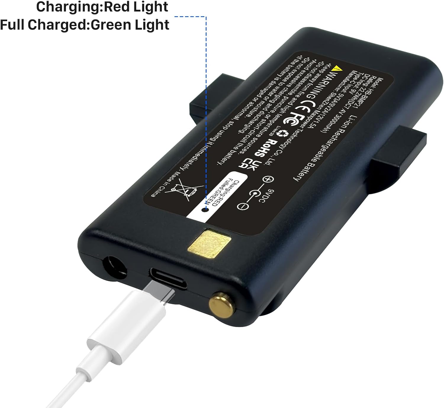 BMP21 Battery, New Upgraded 3000mAh Rechargeable Lithium Battery for Brady Portable M210, M210-LAB, BMP21-LAB and BMP21-PLUS Label Printer, USB Type-C Charging 1-Pack