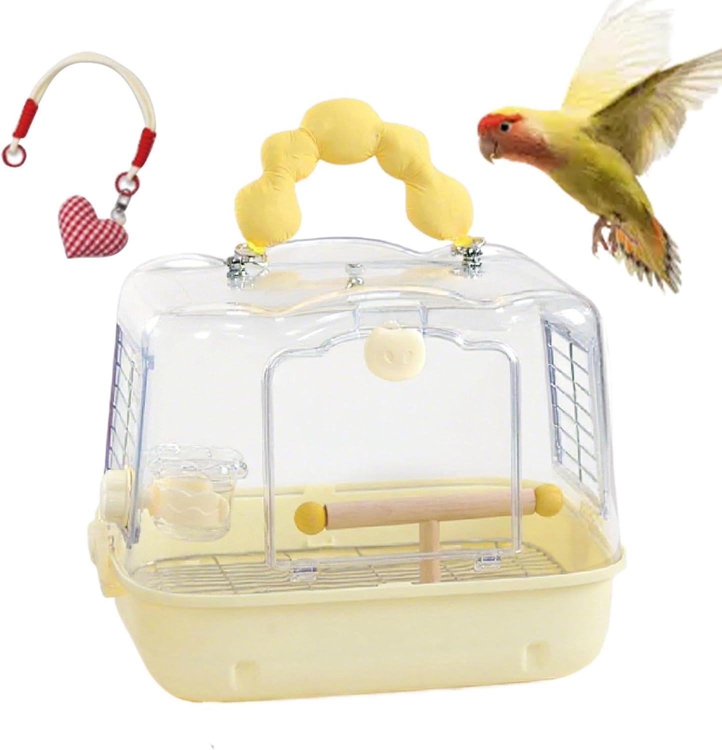 Bird Carrier, Transparent Breathable Parrot Bag, Small Bird Travel Cage Carrier for Parakeets Cockatiels Budgies, Portable Outdoor Outing Walk Adventure Cage
