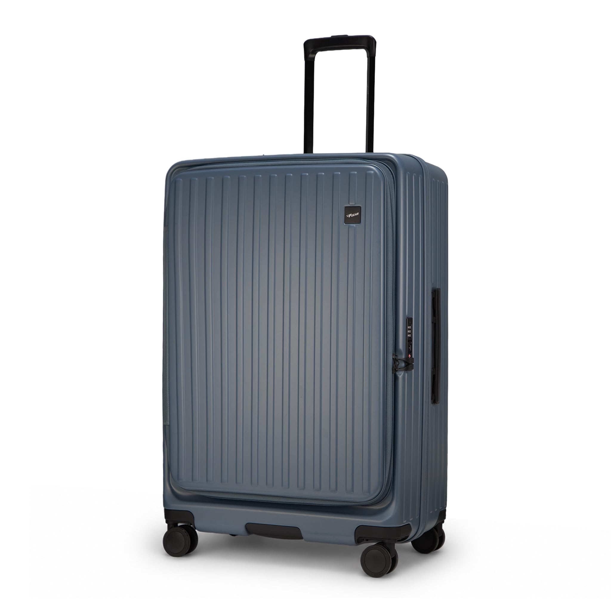 Montreal Large 76cm German Polycarbonate Hard Luggage|8 Japanese Hinomoto Silent Wheels|Expandable Check-in Front Opening Suitcase for Travel| Anti-Theft Zipper, TSA 007 Lock (Stone Blue) discount deal