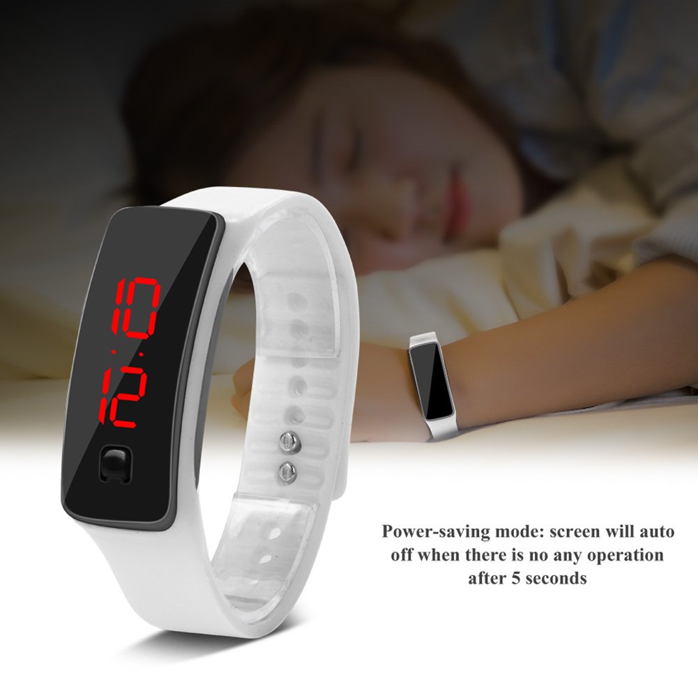 ZJchao Différentes Couleurs LED Montre numérique Bracelet en Silicone Cadran 12 Heures Montre de Sport électronique pour Adolescents garçons Filles Enfants
