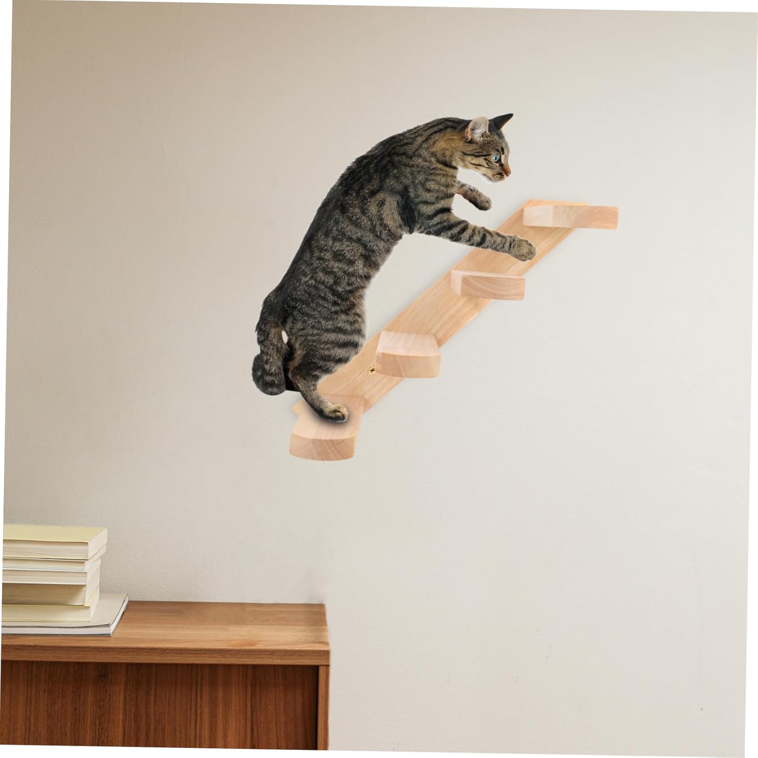Solid Wood Wall Mounted Cat Climbing Board Thick Cat Shelf Step for Kittens Professional Odor for Indoor Jumping and Play