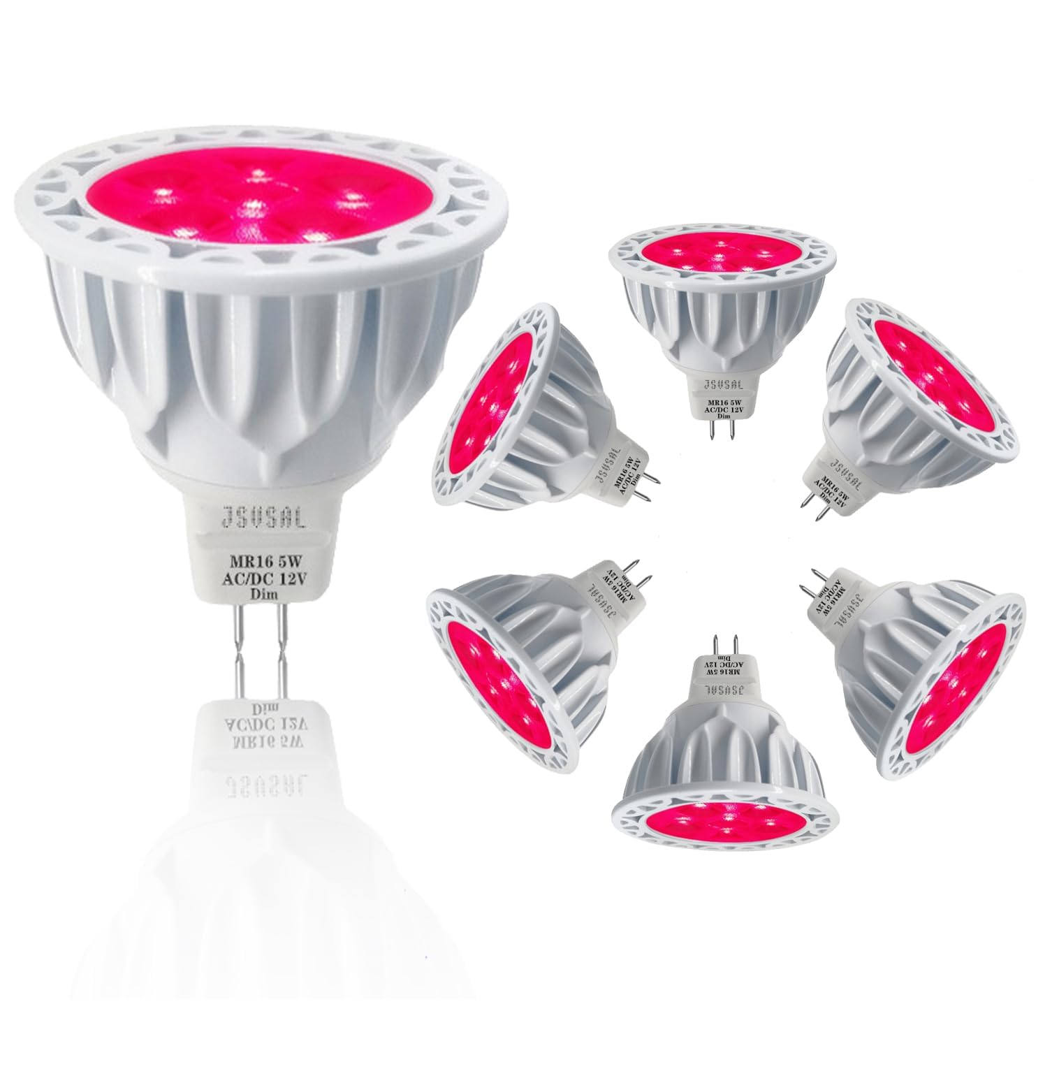 Paquete de 6 bombillas LED MR16 GU5.3 con base de dos pines, 5 W, equivalente a halógenos de 50 W, CA CC 12 V de bajo voltaje, focos de 40 grados para paisaje, patio, jardín, árbol, piscina,