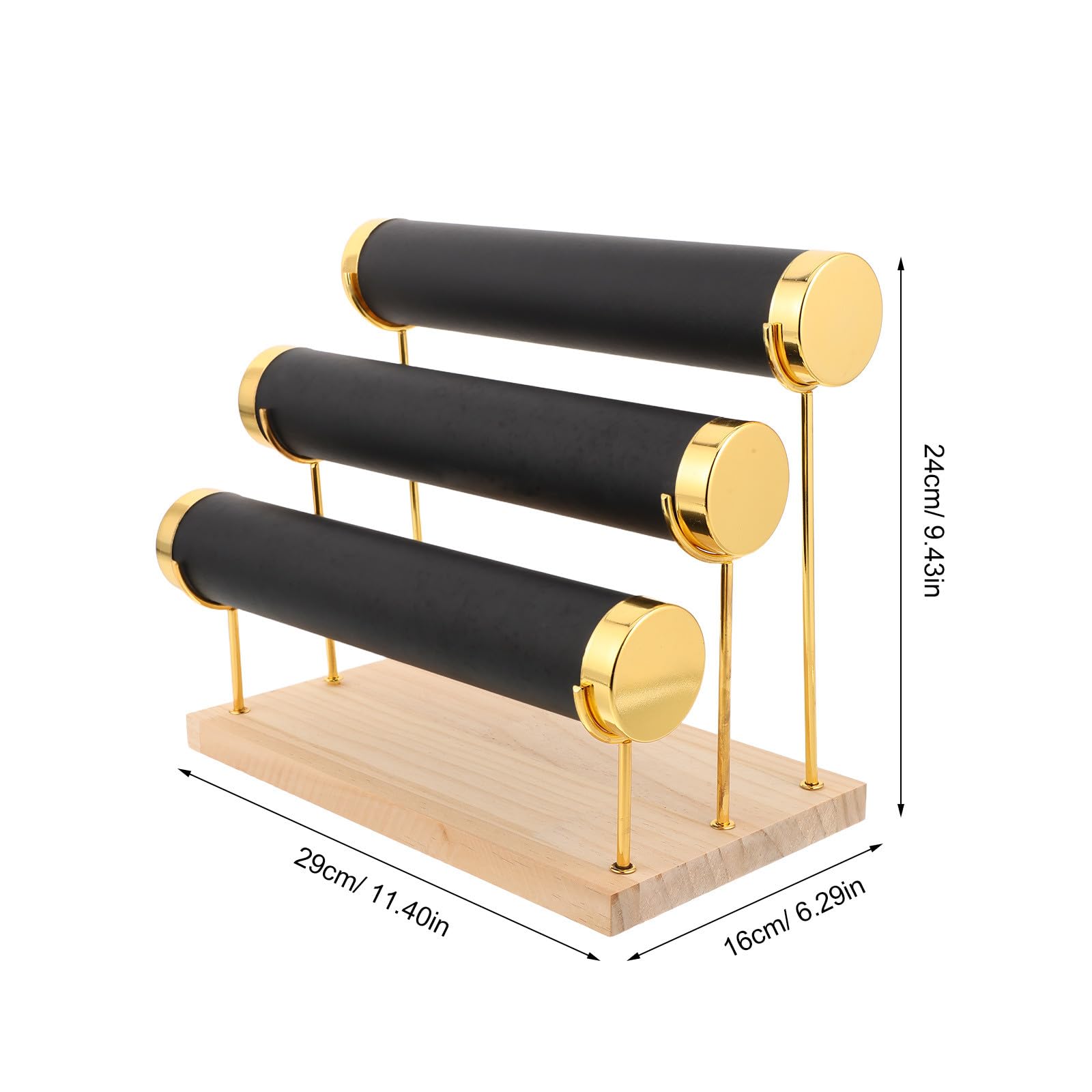 FRCOLOR Eleganter Schmuckständer mit 3 Abnehmbaren Ebenen Verstellbarem Abstand und Stabiler Metallbasis für Armbänder und Halsketten Arbeitsplatten