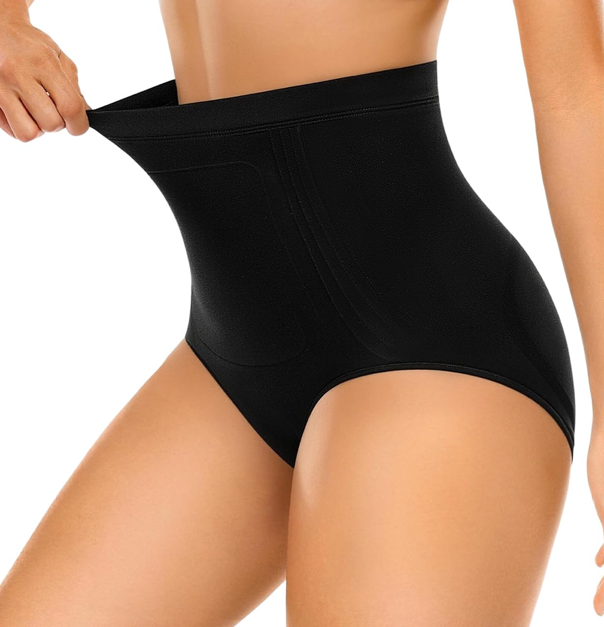 Wiepux Guaina Contenitiva Donna Pancia Piatta A Vita Alta Shapewear Senza Cuciture Confortevole Mutande Pancera Post Parto Guaine Intimo Contenitivo Modellante Invisible Donna (Nero, L)