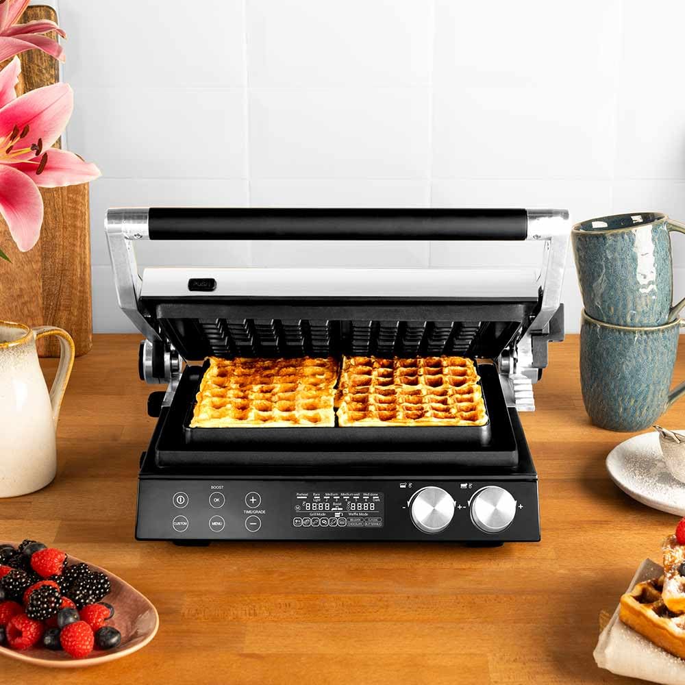 GASTROBACK Multigrill BBQ Pro Smart - Barbecue elettrico da 2400 Watt, superficie di cottura 58 x 35 cm, griglia a contatto, barbecue per barbecue, griglia plancha, panini, panini e piastra per waffle
