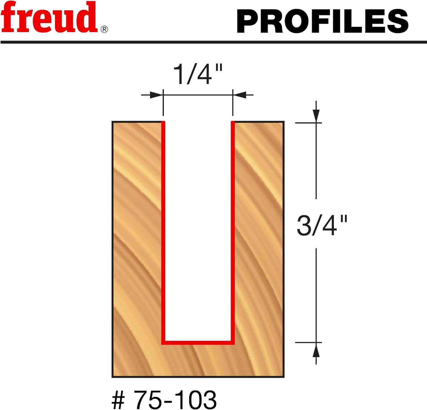 Freud 75-103: 1/4" (dia.) Up Spiral Bit with 1/4" shank, 2" overall length