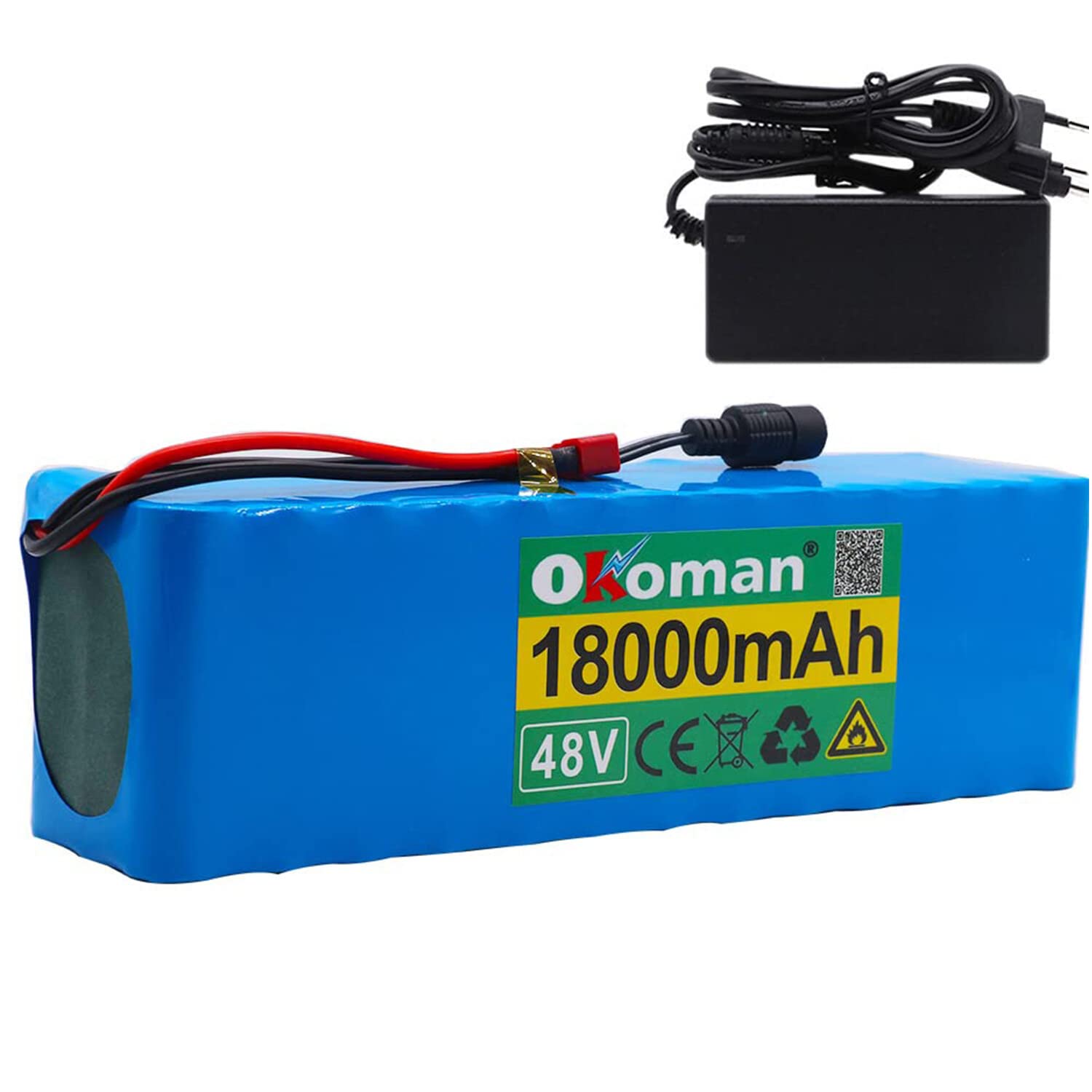 48V 36Ah E-Bike Akku - Lithium Ion Mit Ladegerät Für 50-750W Motoren