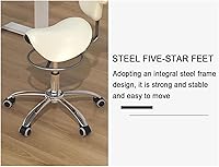 Vista 4 de Taburete giratorio de piel sintética ajustable con ruedas, silla de salón de belleza, altura ajustable de 264 libras, capacidad de carga de 264