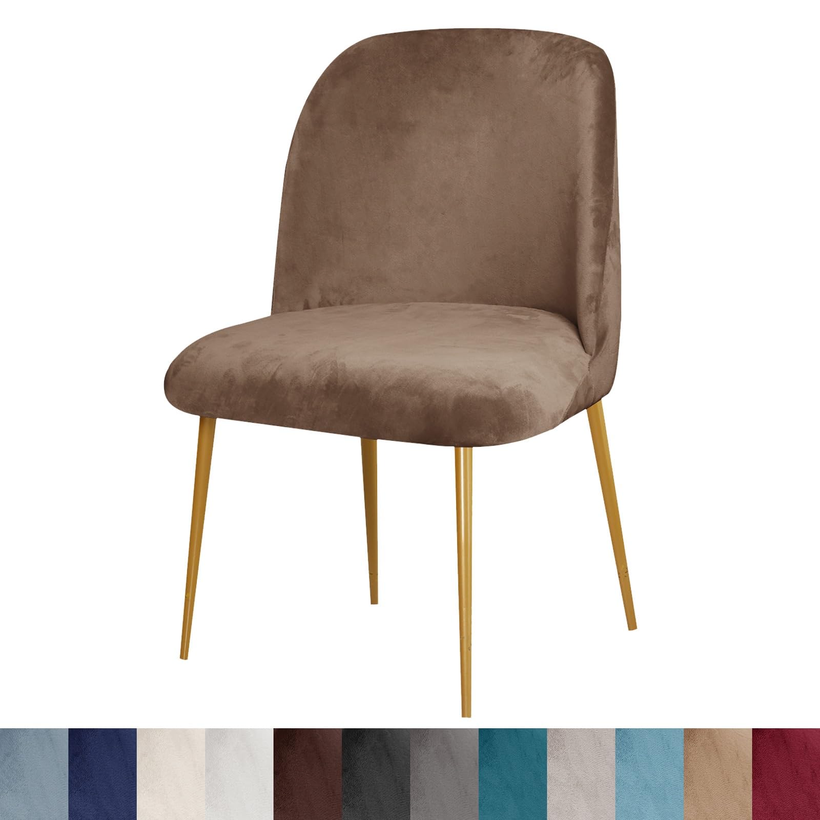 koroda Velvet Curved Back Chair Covers Round Back Dining Room Chair Covers Slipcovers Set of 1/2/4/6 Mid Century Modern Accent Dining Chair Cover