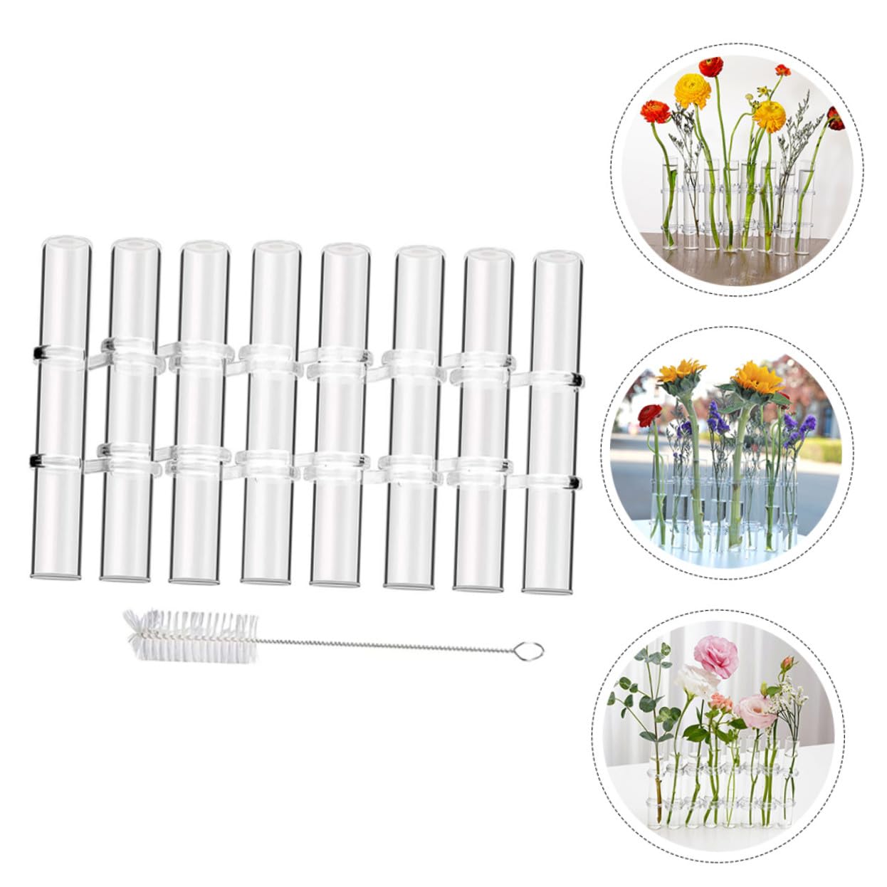 Vase Hydroponique Transparent Verre Tubes De Propagation pour Plantes avec Support pour Culture Pot Ou Terrarium