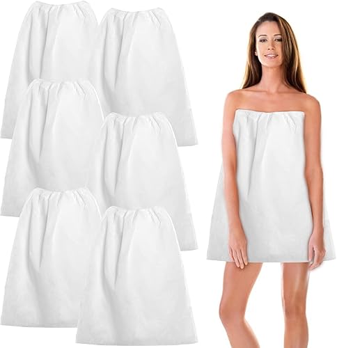 Miniatura 7 de 10 piezas desechables de spa envoltorio de baño no tejido desechable Spa Wrap bata de baño sauna falda de baño sudor vaporizador, Blanco(Thick White)