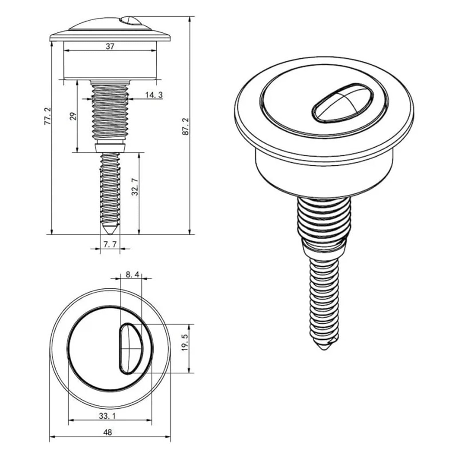 Ensemble De Bouton-poussoir For Toilettes À Double Chasse