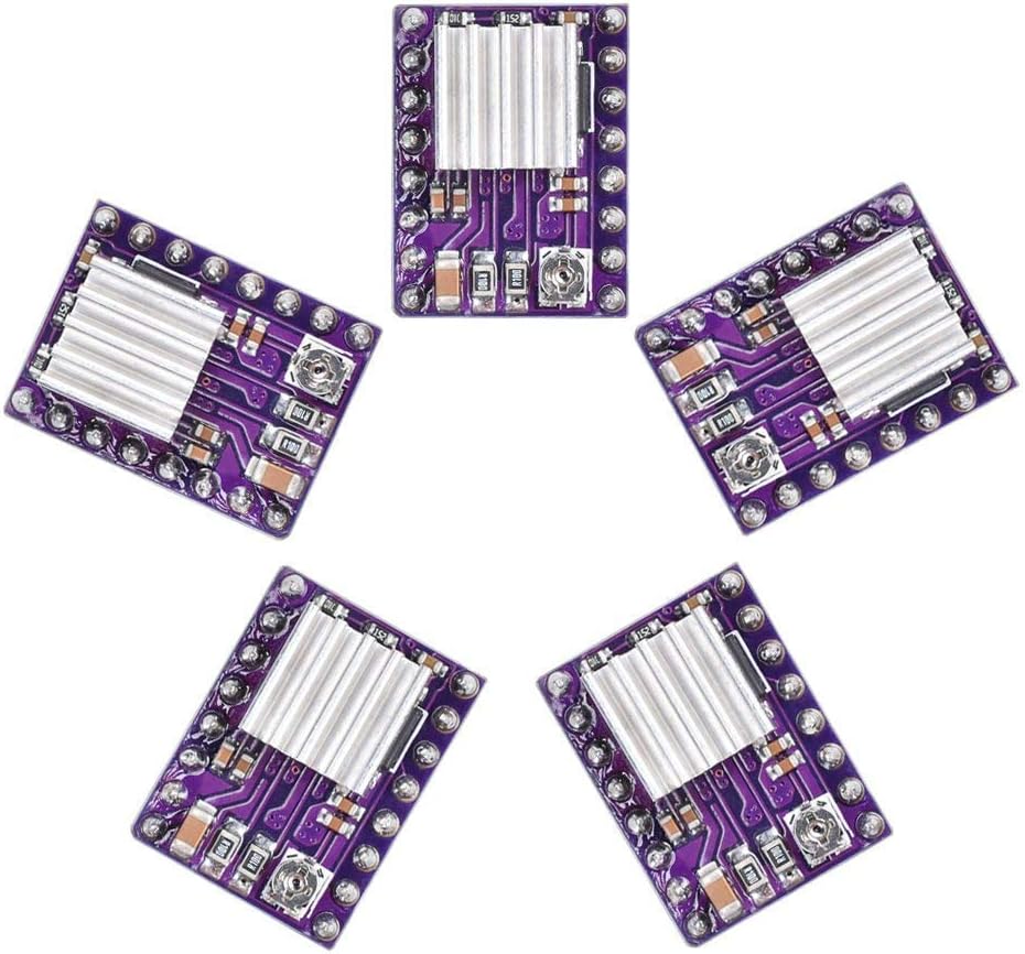 KINGPRINT DRV8825 Stepper Motor Driver Module with Heat Sink for 3D Printer Rrerap Ramps 1.4 A4988 (Pack of 5pcs)