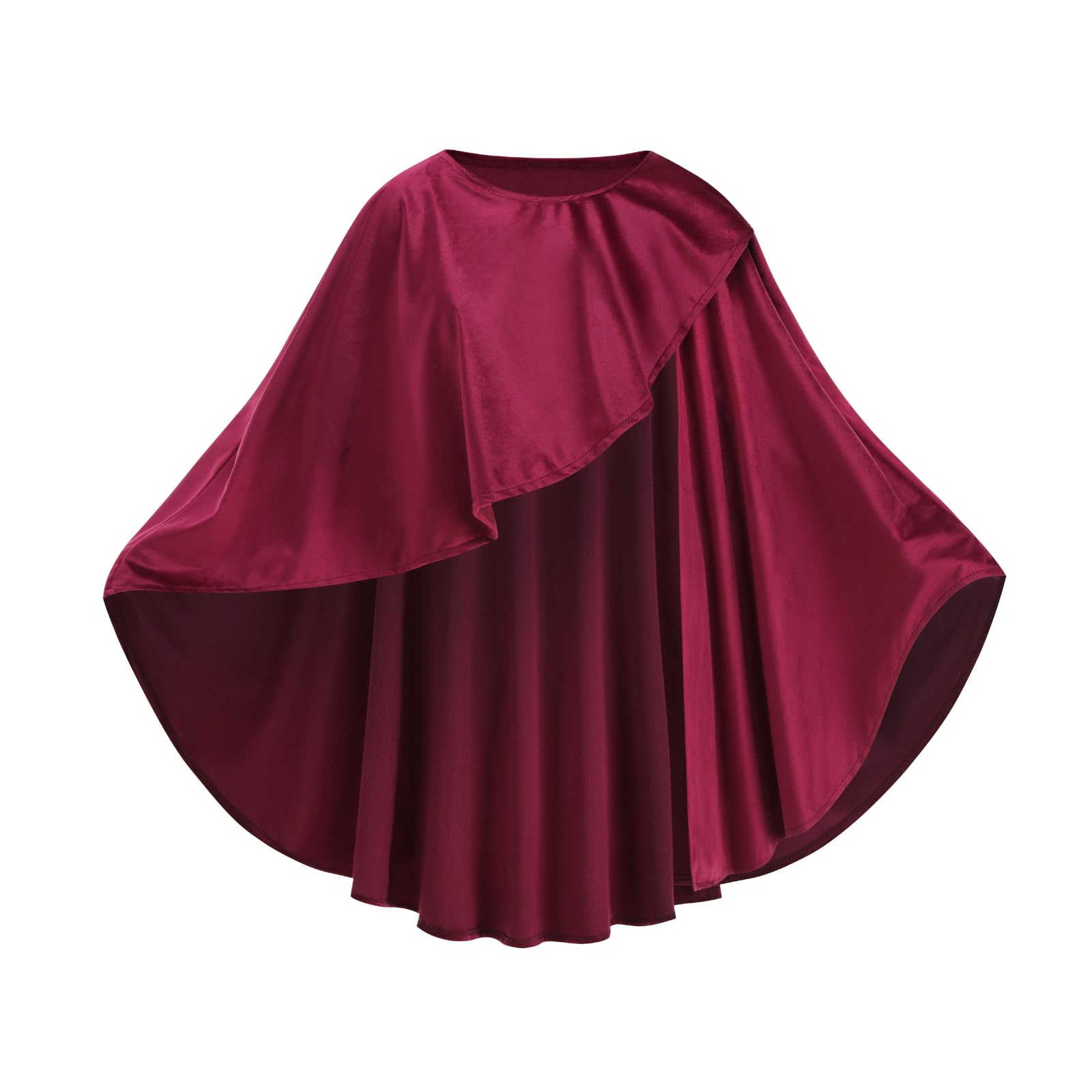 DELIVESS Adult Medieval Cloak Irregular Shawl Wrap Velvet Cape for Renaissance Fair Cosplay Halloween(Red,51.2") — image 1
