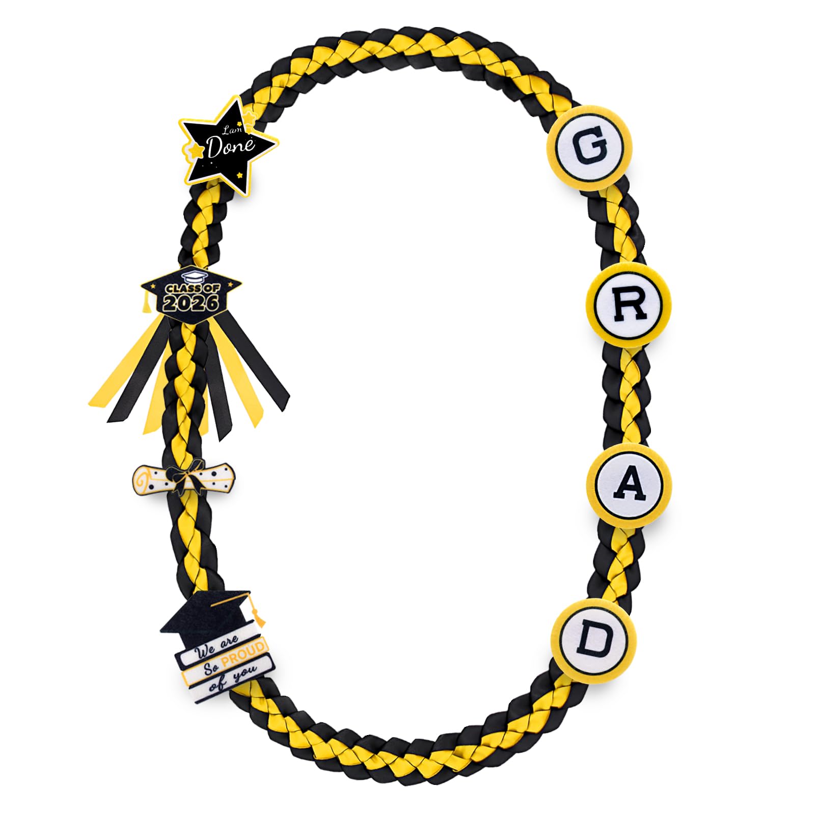Graduation Leis, Handmade Double Braided Graduation Ribbon Leis