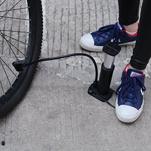 image for Helnm Bike Pump -Mini Bike Floor Pump Foot Activated Bicycle Pump Port