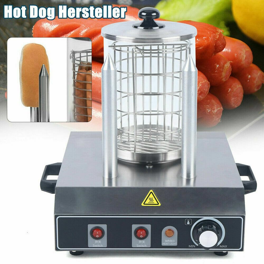 Riscaldatore Salsicce Elettrico Hot-Dog Macchina Professionale Con 2 Spiedini Riscaldanti Ristorante Per Salsicce Panini Elettrodomestici