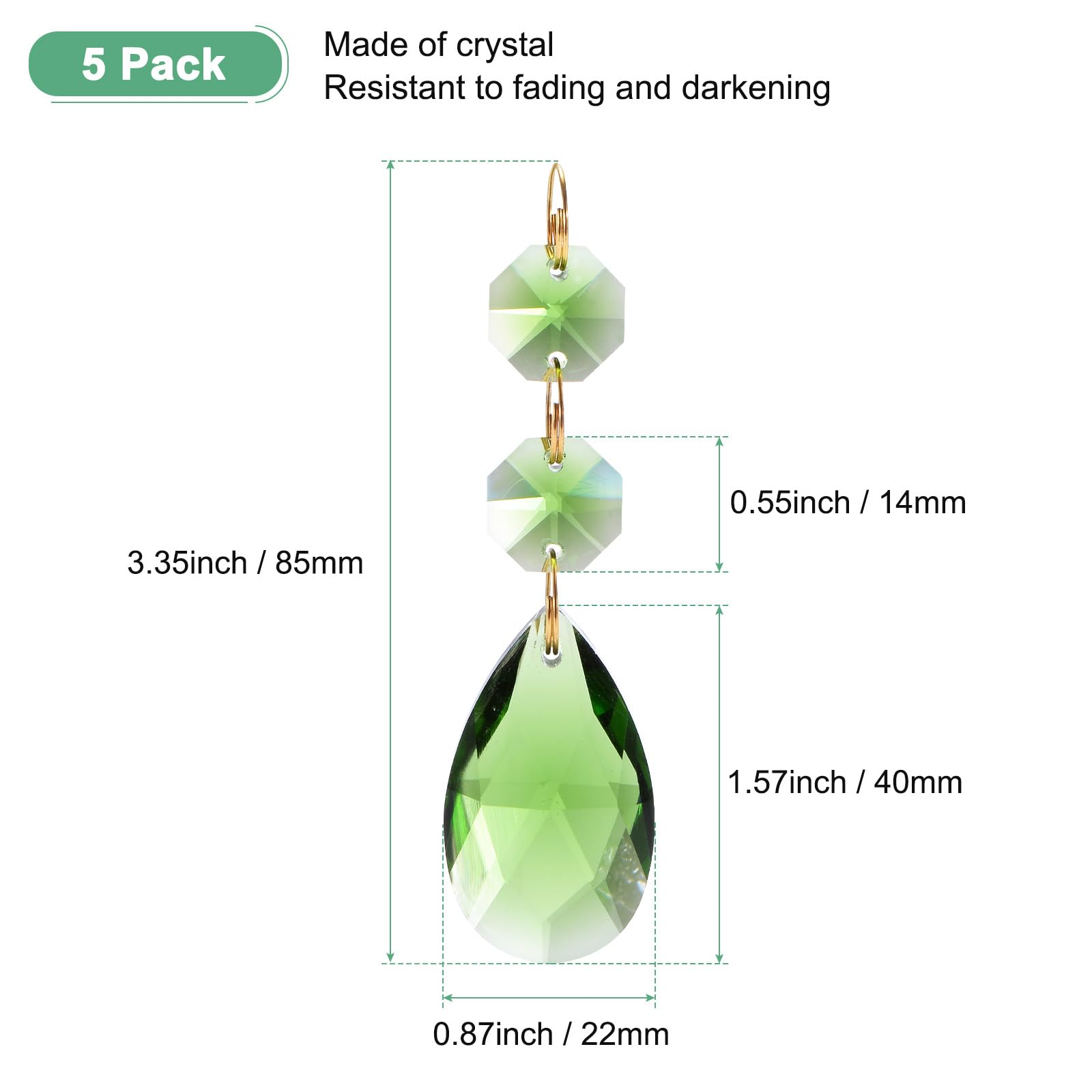 M METERXITY 5-Pack Pendants Teardrop Lamp Chain - Image 3