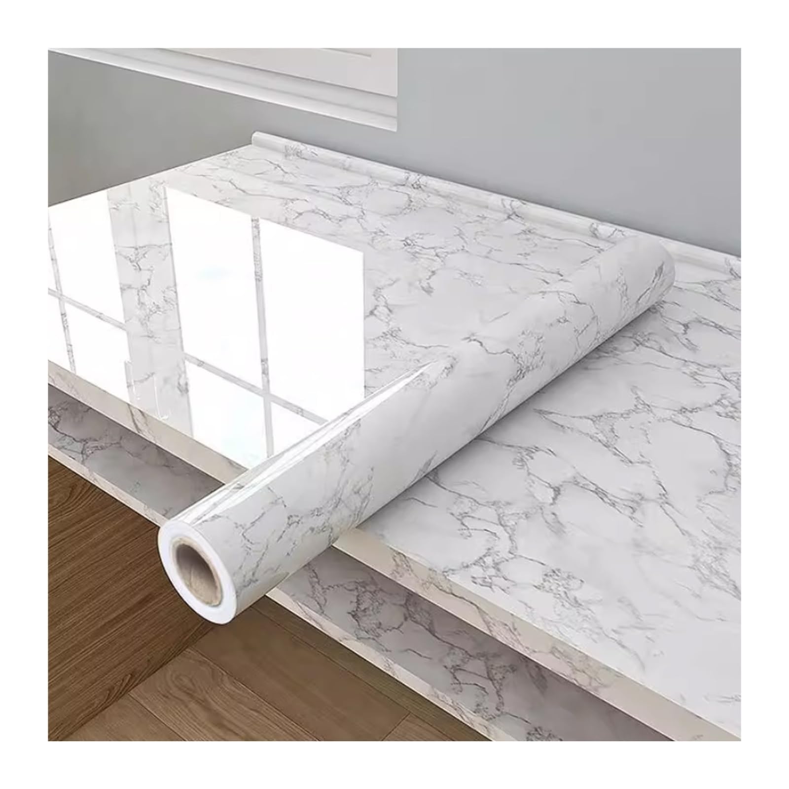 Foelanne Color2 Back Self Adhesive Wallpaper, Marble Self Adhesive Vinyl Wallpaper Multicolor Multiple Sizes(,40X500cm)