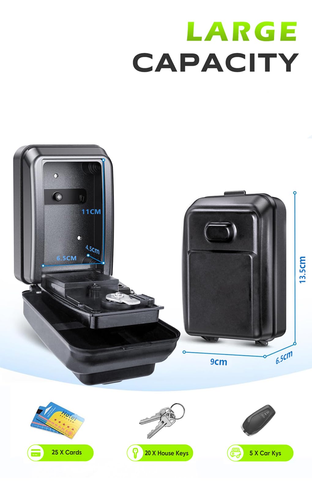 UCB Boîte de verrouillage intelligente Bluetooth avec contrôle par application, boîte de verrouillage pour clés avec code étanche, pour l'extérieur, propriétaire, agent immobilier, Airbnb, agent