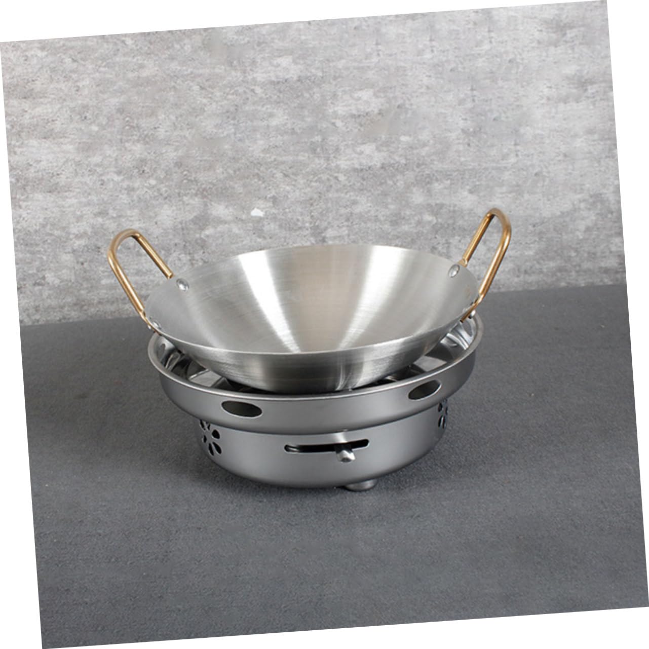 WBDWWTD Restauracja Wok Saute Patelnia ze stali nierdzewnej Metalowa patelnia Wok Patelnia Suchy garnek Domowy suchy garnek Żeliwna patelnia Wok Naczynia kuchenne ze stali nierdzewnej Shabu Gorący