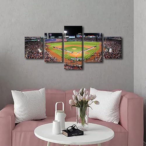 Miniatura 223 de Decoración de pared, lienzo para estadio deportivo de Estados Unidos, arte de pared moderno Fenway Park en Boston, arte de pared para oficina, sala