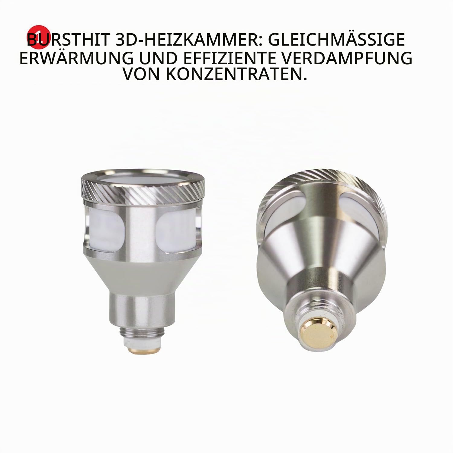 Utillian 8 Vaporizer (E-Rig) – Konzentrat Vaporizer mit BurstHit 3D-Heizkammer - Kompatibel mit Wax Terp Pearls 20s Aufheizzeit - Getönte Glas-Bubbler - USB-C (Statisches Schwarz)