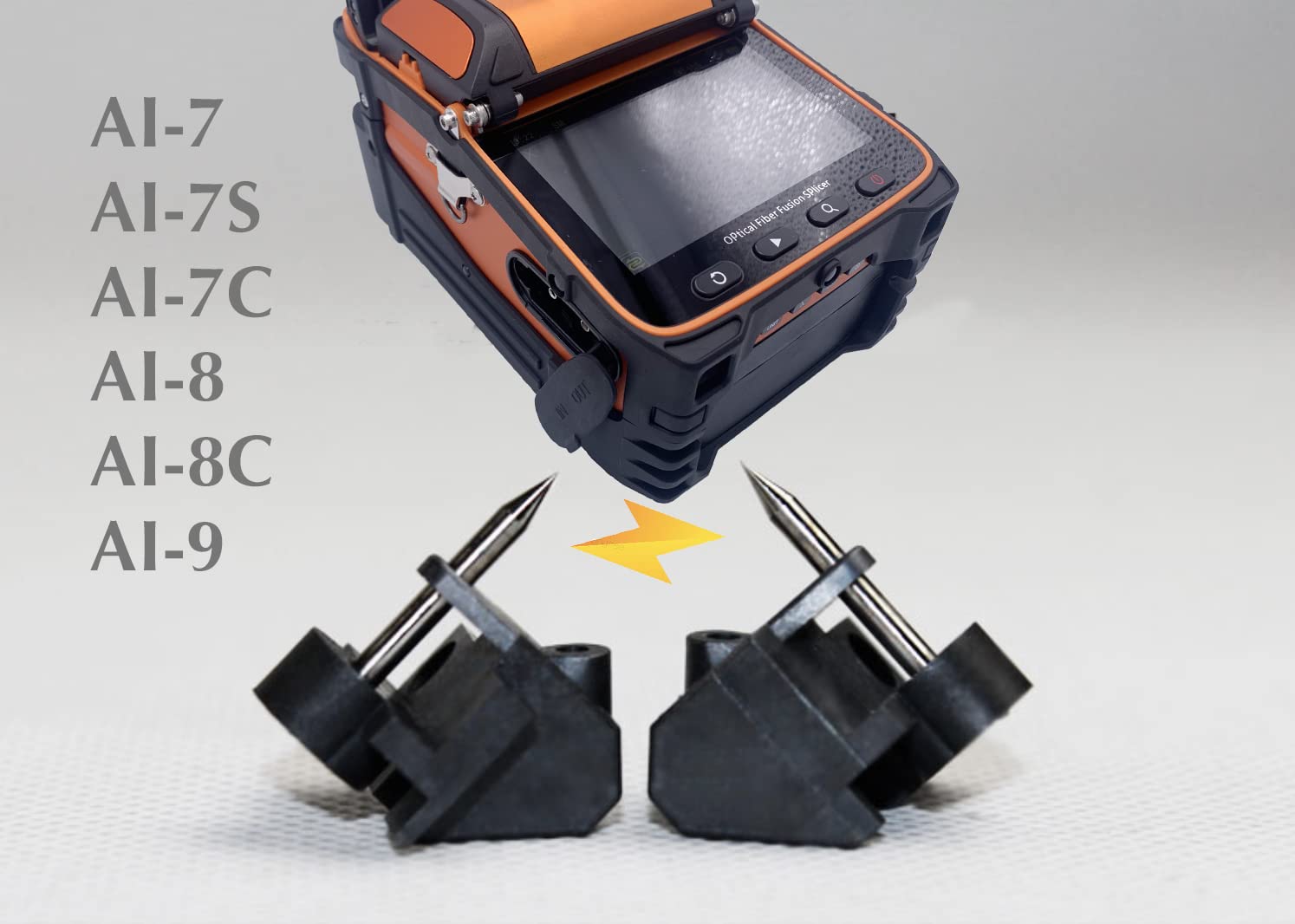 Juego de 2 electrodos de empalmador de fusión para soldador AI-9