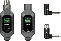 Conversor de microfone Transmissor e receptor XLR Sistema sem fio para microfone dinâmico para microfone com fio,(Transmissor X1 Receptor X1 Não é possível alterar o canal ou a frequência do sinal)