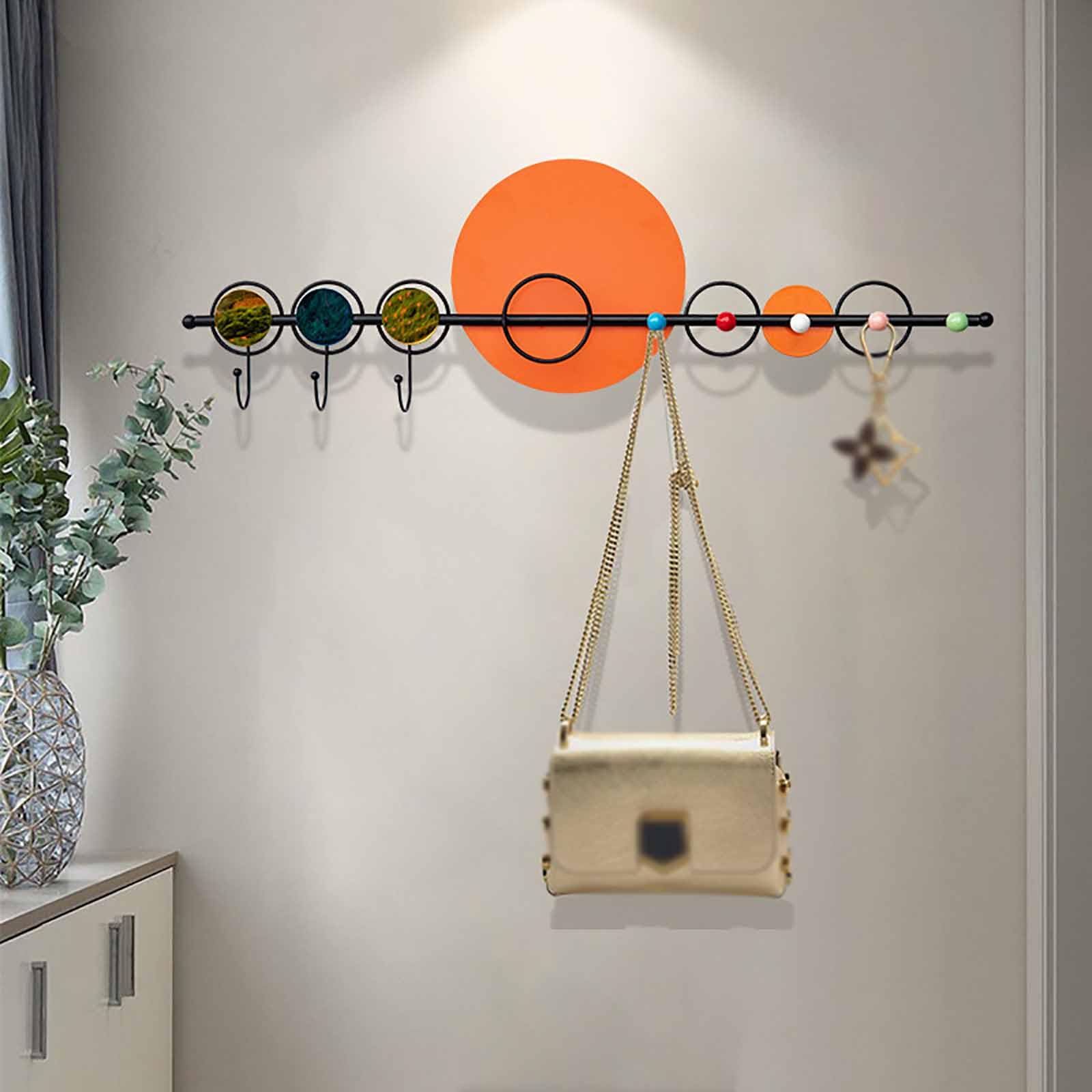 Ganchos para colgar en la pared, ganchos de pared, perchas para sombreros, perchas de baño, perchas de pared, ganchos para ropa de granja, naranja, S