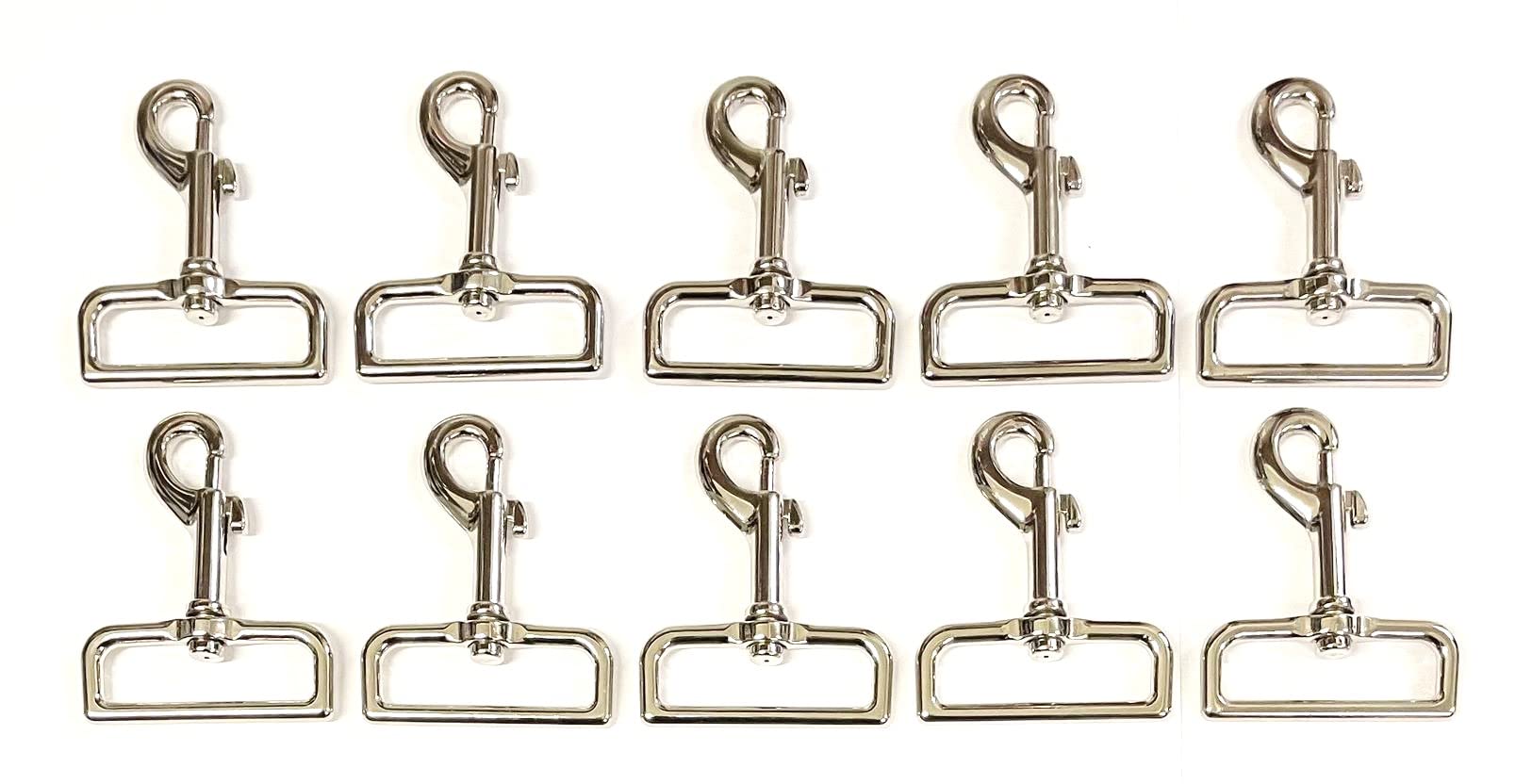 Church Products UK Heavy Duty Swivel Trigger Clips/Hooks Nickel Plated x10 For 50mm/2" Webbing, Straps, Horse Rugs Equipment (50mm x10)
