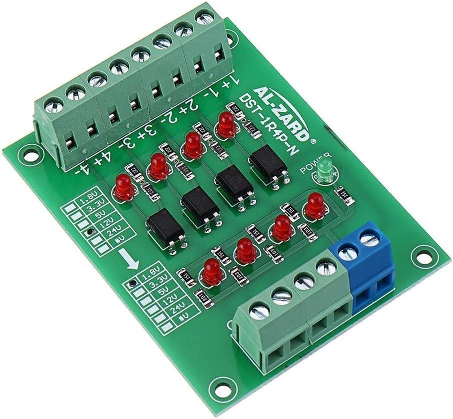 12V to 1.8V/5V/3.3V/24V 4 Channel Optocoupler Isolation Board Isolated Module PNP Output PLC Signal Level Voltage Converter - 5V Spot Steuermodul Modules