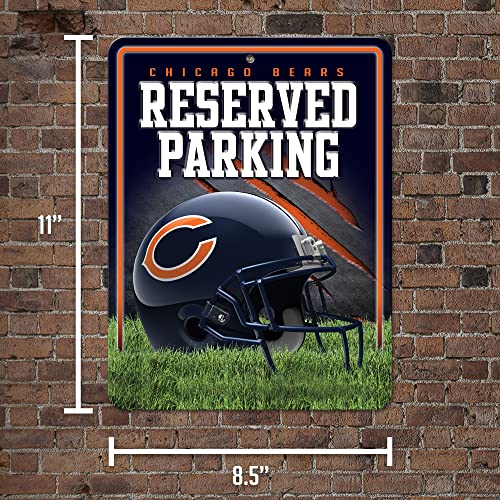 Rico Industries NFL Football Chicago Bears 8.5" x 11" Carbon Fiber Metal Parking Sign - Great for Man Cave, Bed Room, Office, Home Décor - Thumbnail 6