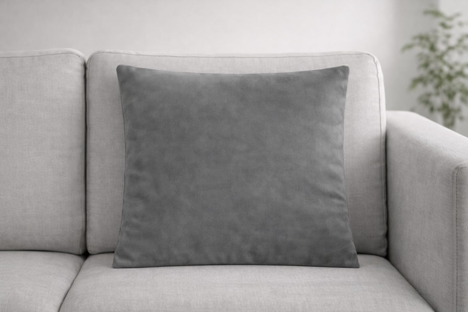 Seechoo Velvet Cushion Covers Pack of 2, Large 55x55cm (22x22 Inch), Soft Luxury Velvet Sofa Cushion Covers, Decorative Throw Pillow Covers for Living Room Bedroom (Grey) — image 1