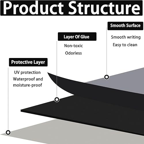 Miniatura 2 de Pizarra blanca para pared de 17.7 x 39.37 pulgadas, papel tapiz de pizarra blanca para despegar y pegar, pizarra blanca para pegar en la pared,